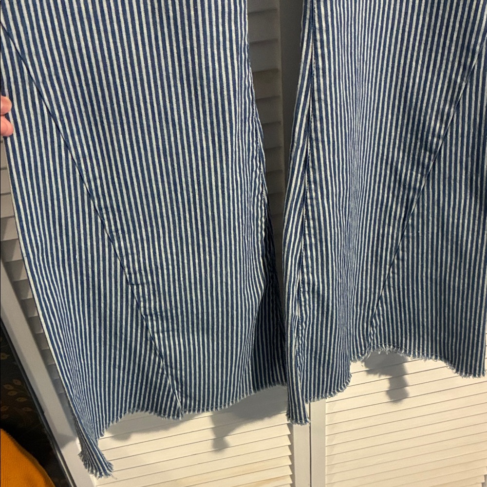 Striped Blue Flare Jeans - Picture 3 of 9